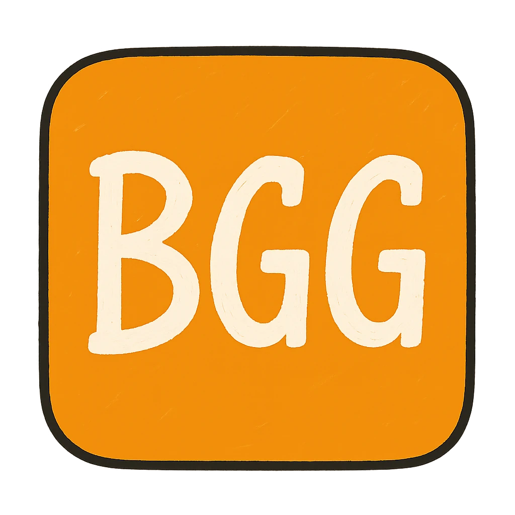 Orange logo with letters BGG